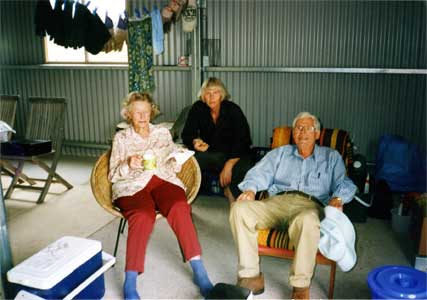 Parents in completed barn